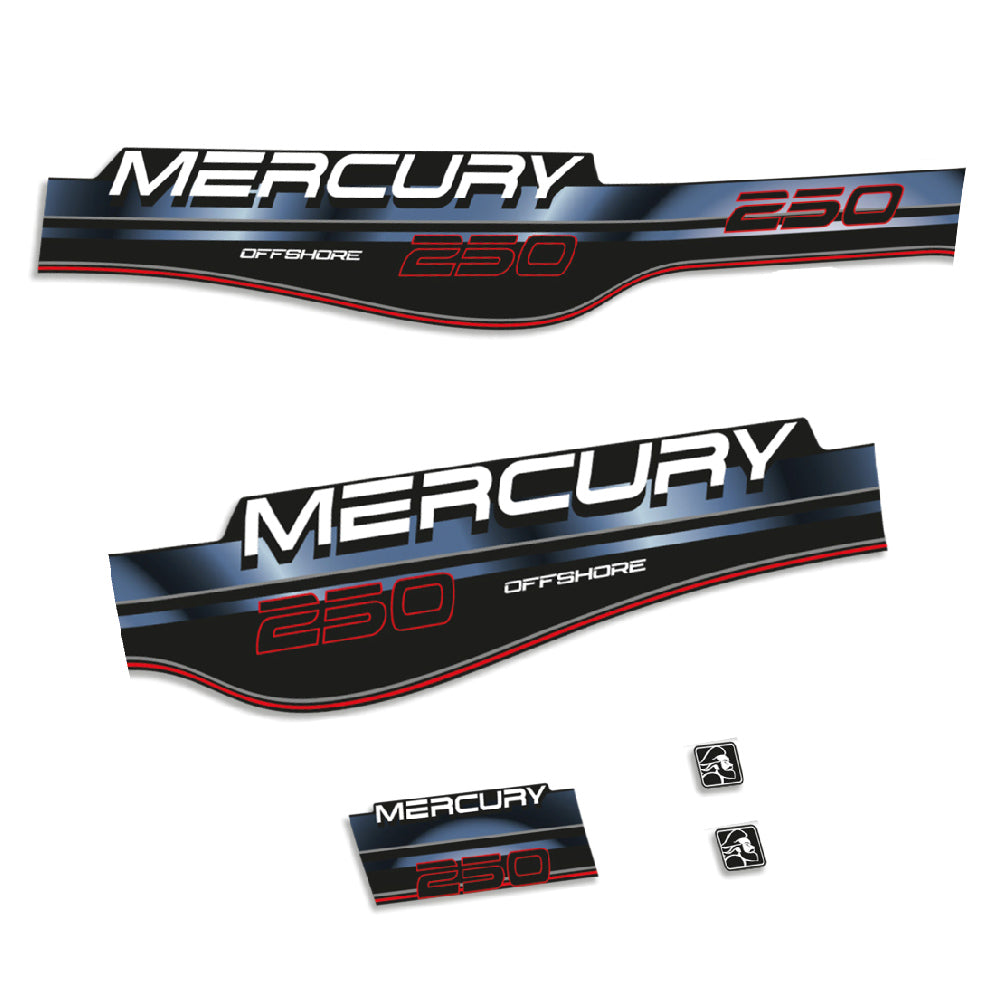 Mercury 250HK 1994-1998 Påhängsmotorn Dekaler – Vinyldekalset
