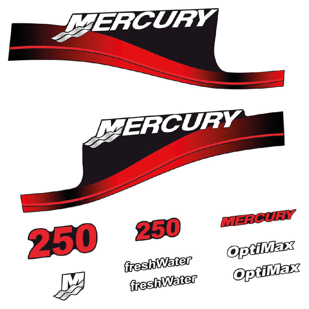 Mercury 250HK Påhängsmotorn Dekaler – Vinyldekalset