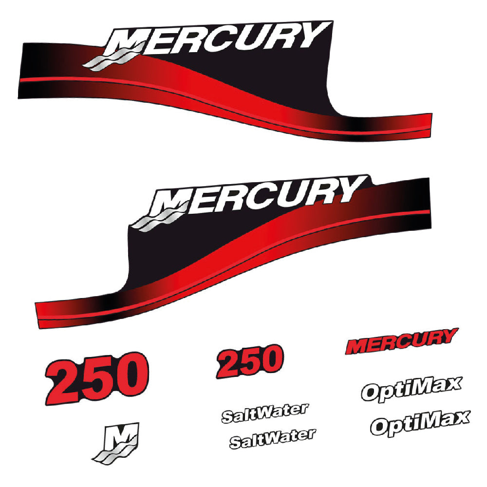 Mercury 250HK Påhängsmotorn Dekaler – Vinyldekalset