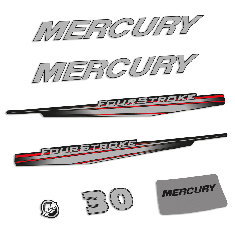 Mercury 30HK 4-takt 2013-2017 Påhängsmotorn Dekaler – Vinyldekalset