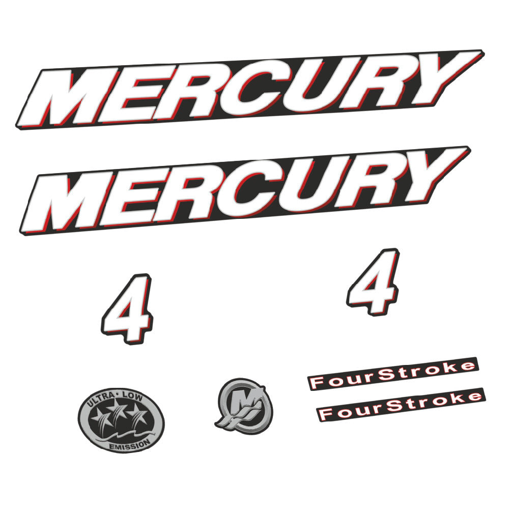 Mercury 4HK 4-takt Påhängsmotorn Dekaler – Vinyldekalset
