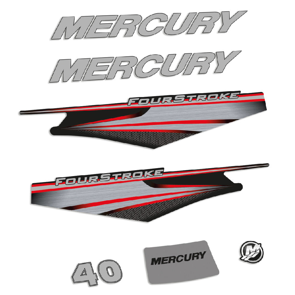 Mercury 40HK 4-takt 2013-2017 Påhängsmotorn Dekaler – Vinyldekalset