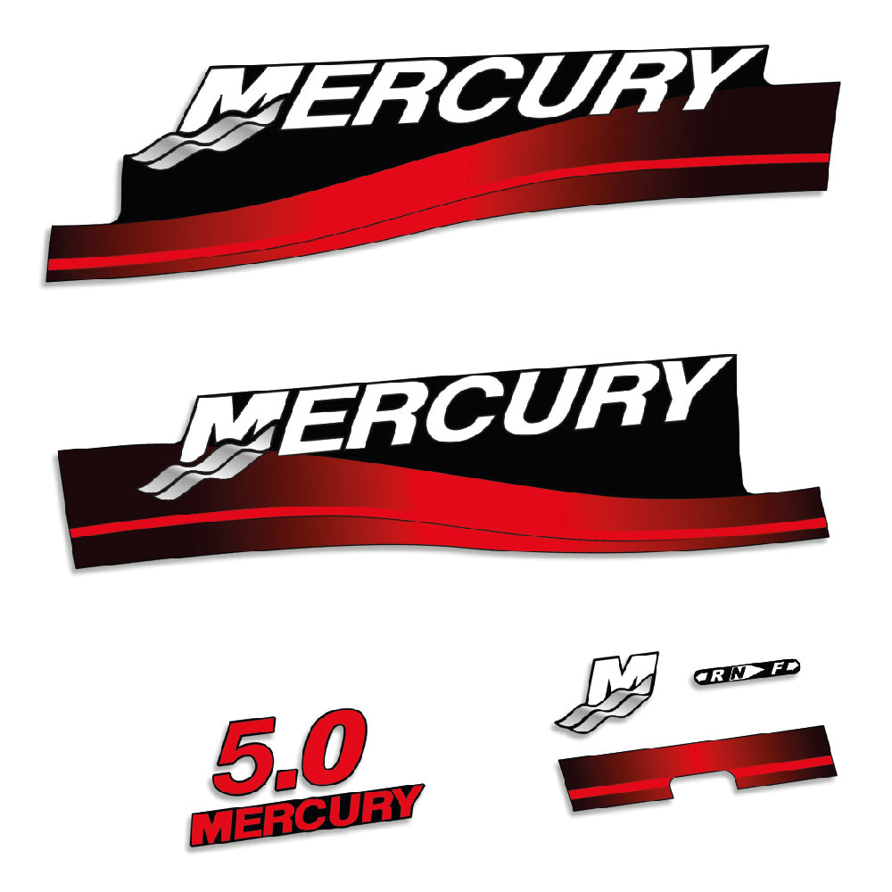 Mercury 5.0HK 2-takt 2000-2005 Påhängsmotorn Dekaler – Vinyldekalset