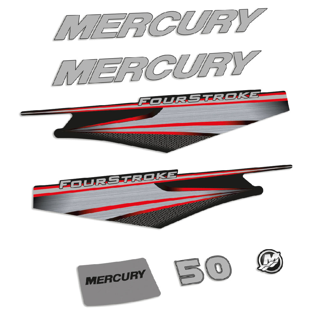 Mercury 50HK 4-takt 2013-2017 Påhängsmotorn Dekaler – Vinyldekalset
