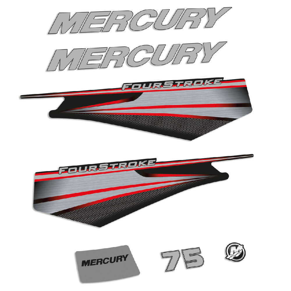 Mercury 75HK 4-takt 2013-2017 Påhängsmotorn Dekaler – Vinyldekalset