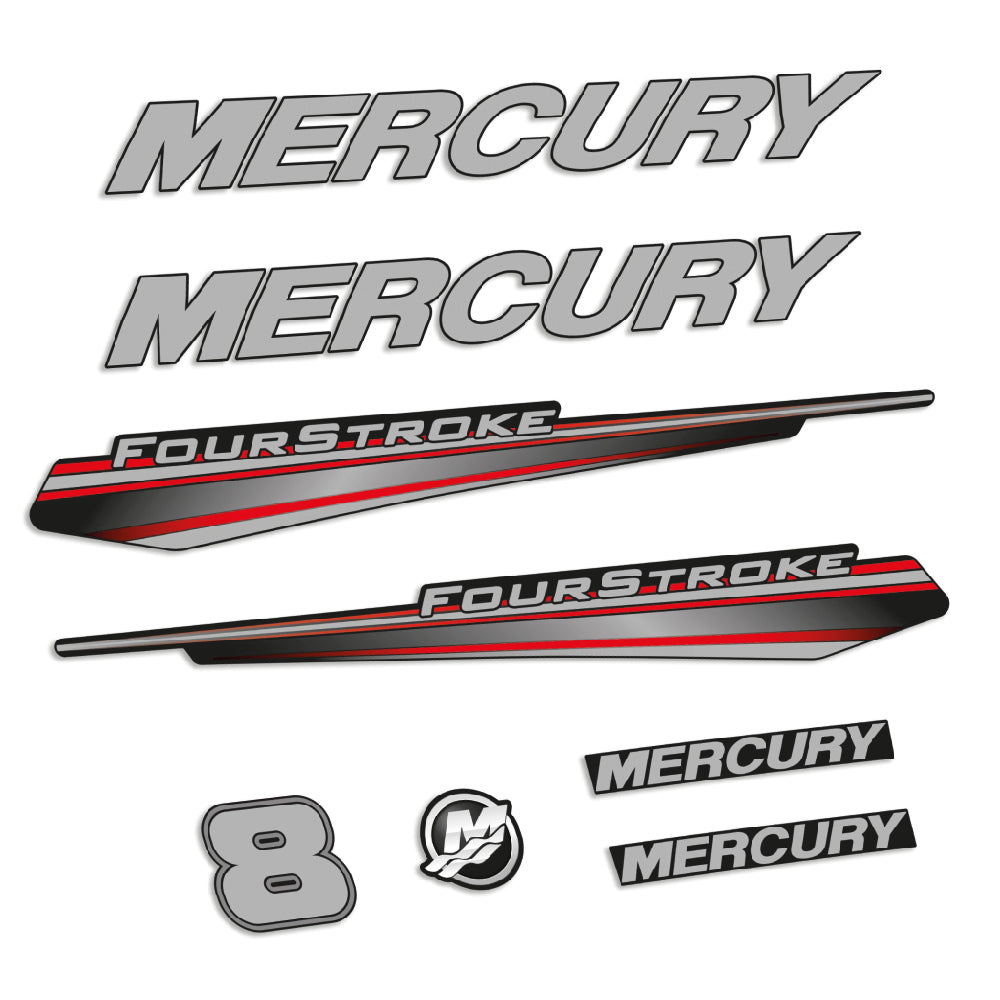 Mercury 8HK 4-takt 2013-2017 Påhängsmotorn Dekaler – Vinyldekalset