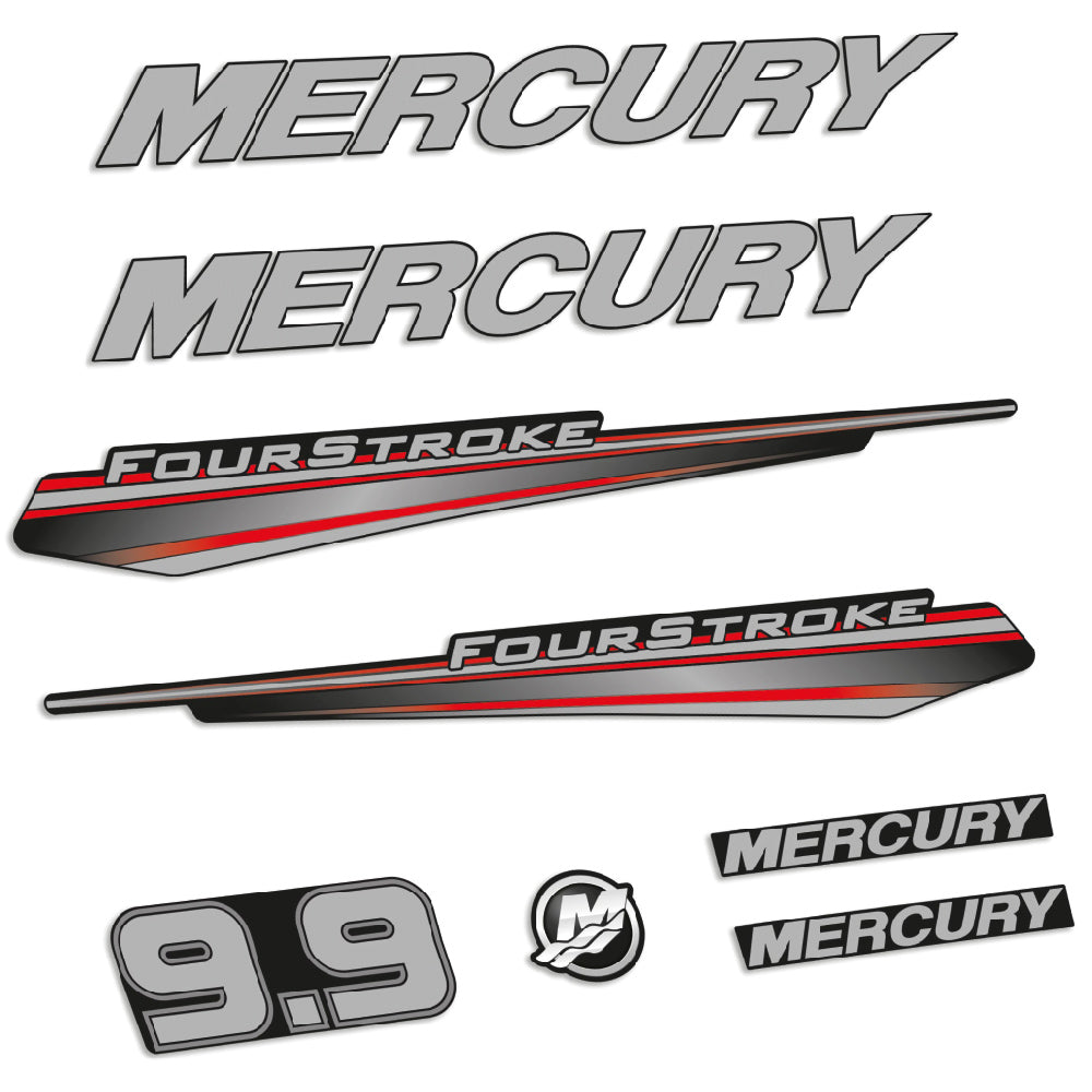 Mercury 9.9HK 4-takt 2013-2017 Påhängsmotorn Dekaler – Vinyldekalset