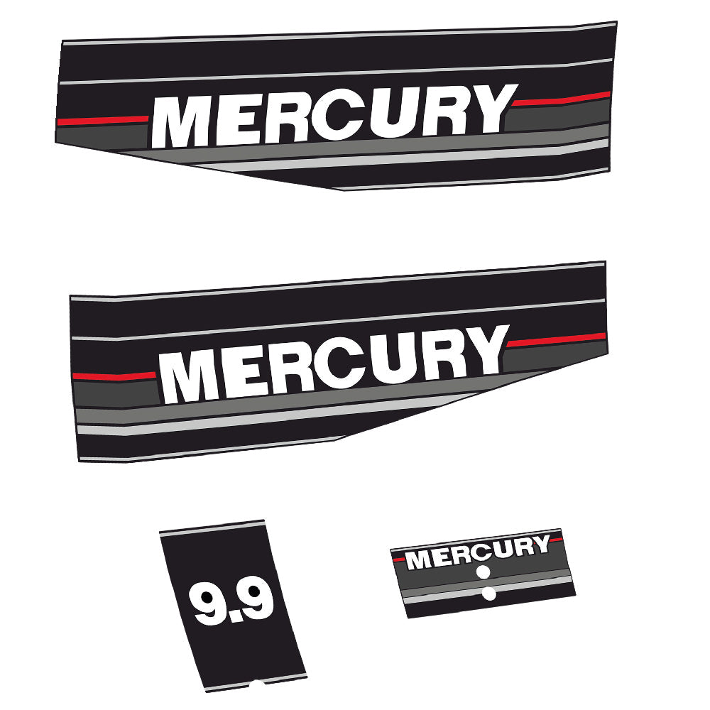 Mercury 9.9HK 2-takt Påhängsmotorn Dekaler – Vinyldekalset