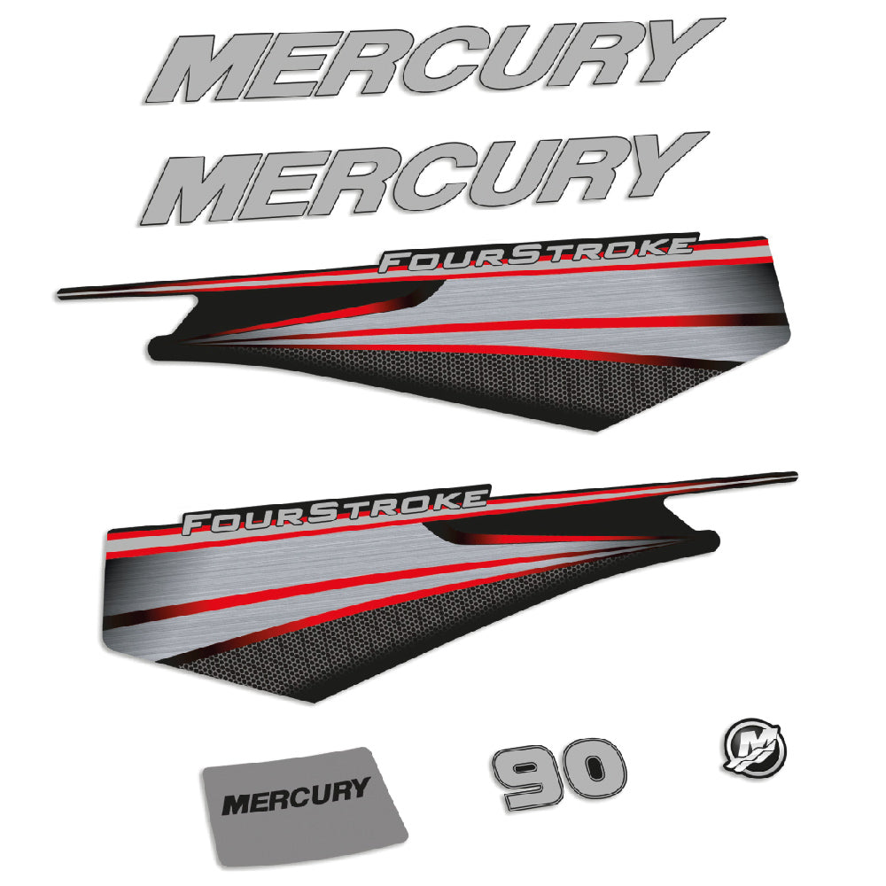 Mercury 90HK 4-takt 2013-2017 Påhängsmotorn Dekaler – Vinyldekalset