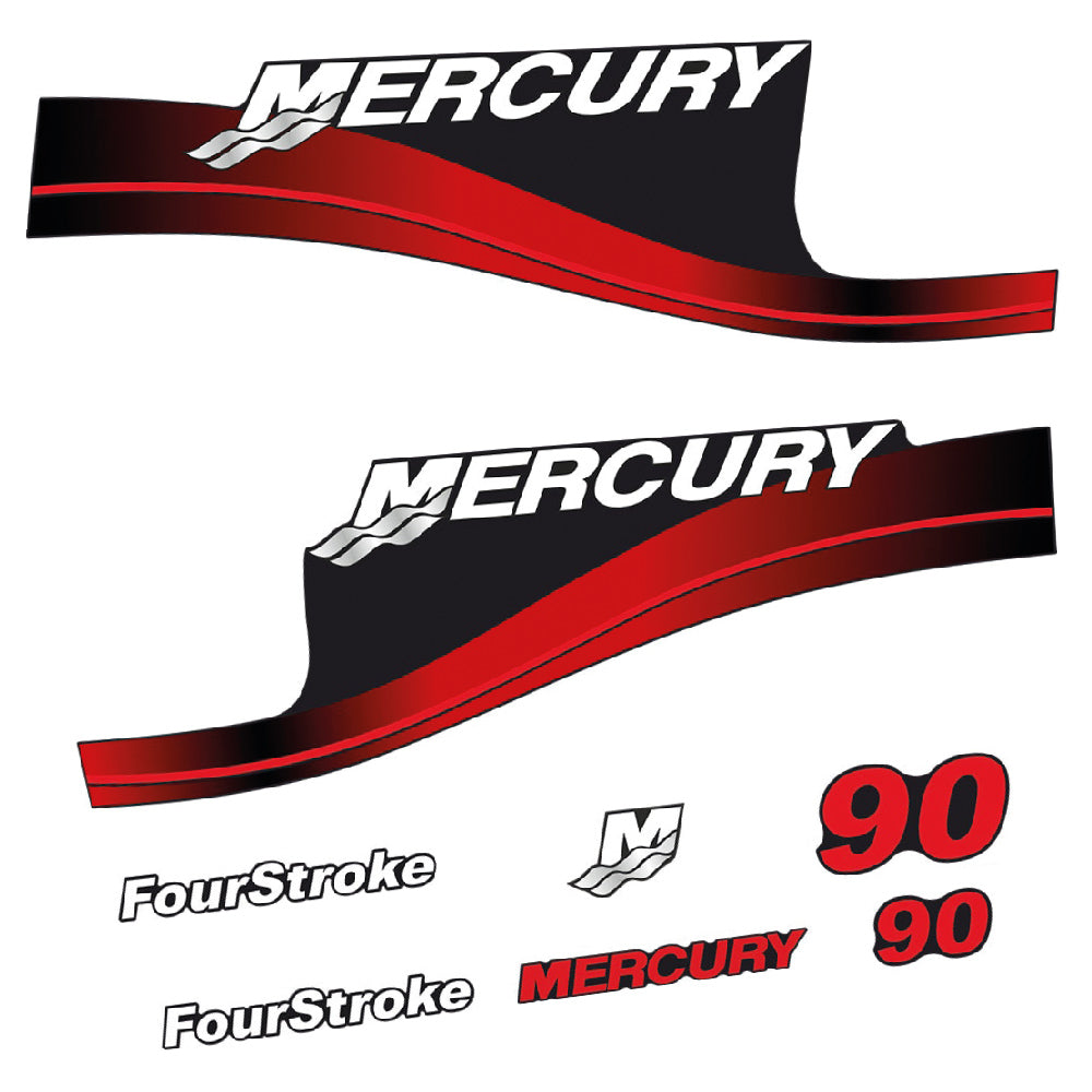 Mercury 90HK 4-takt Påhängsmotorn Dekaler – Vinyldekalset