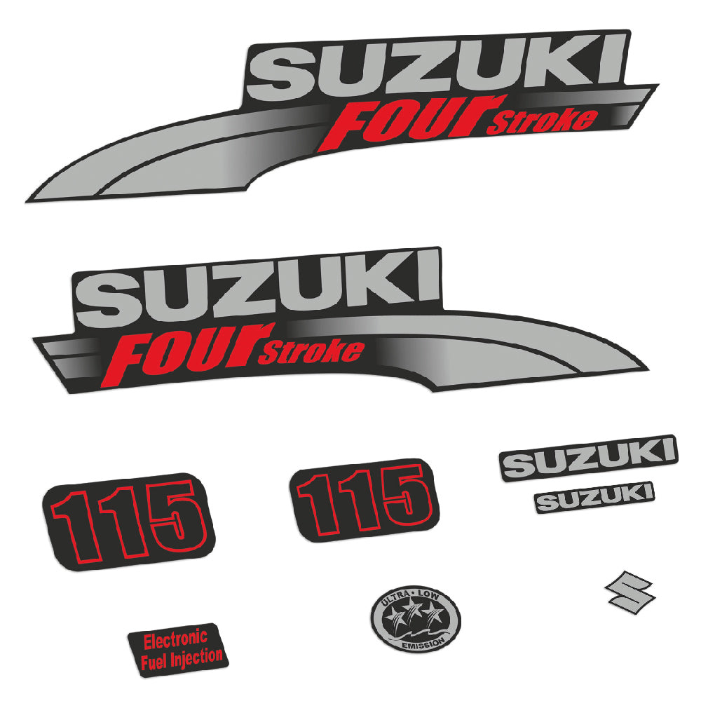 Suzuki 115HK 4-takt 2003-2009 Påhängsmotorn Dekaler – Vinyldekalset
