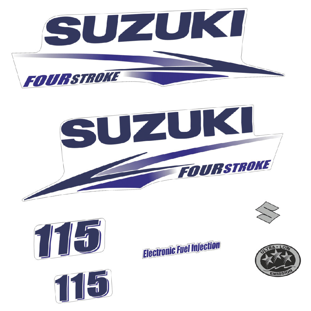 Suzuki 115HK 4-takt 2010-2013 Påhängsmotorn Dekaler – Vinyldekalset