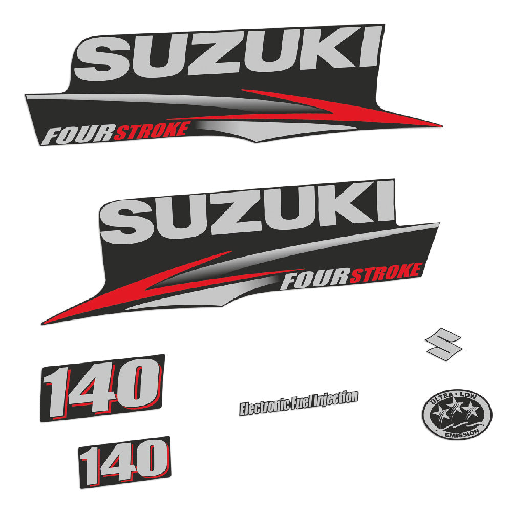 Suzuki 140HK 4-takt 2010-2013 Påhängsmotorn Dekaler – Vinyldekalset