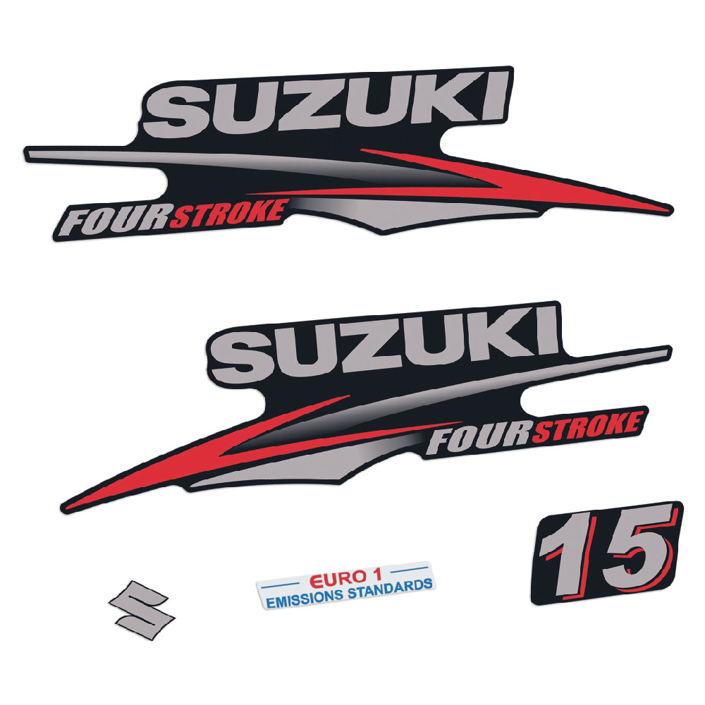 Suzuki 15HK 4-takt 2010-2013 Påhängsmotorn Dekaler – Vinyldekalset