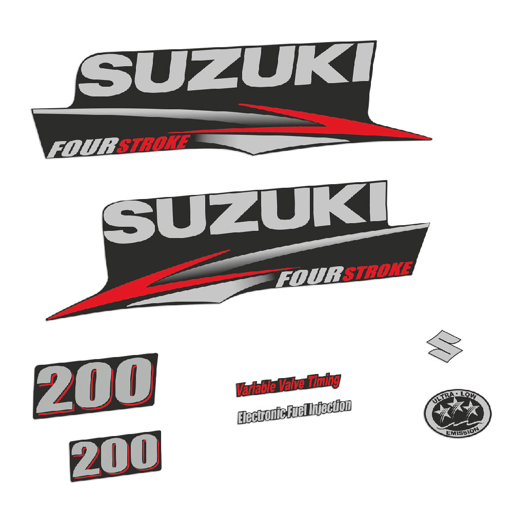 Suzuki 200HK 4-takt 2010-2013 Påhängsmotorn Dekaler – Vinyldekalset