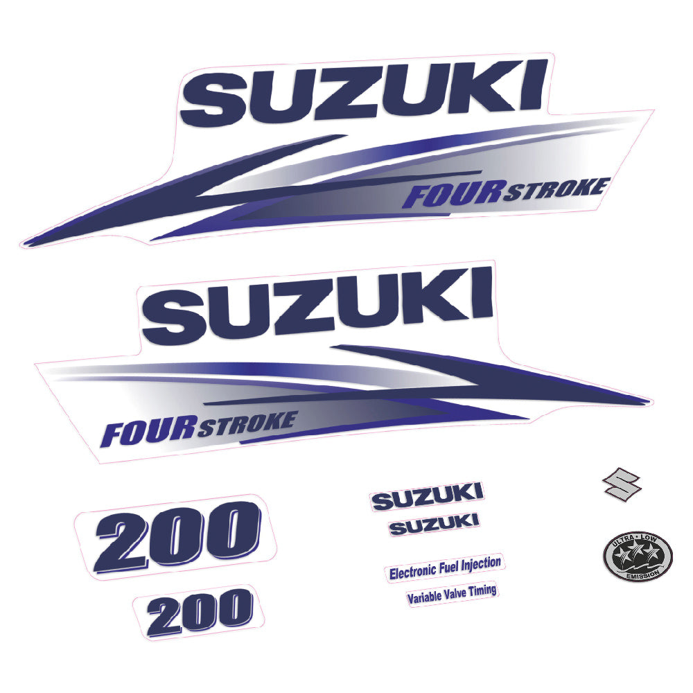 Suzuki 200HK 4-takt 2010-2013 Påhängsmotorn Dekaler – Vinyldekalset