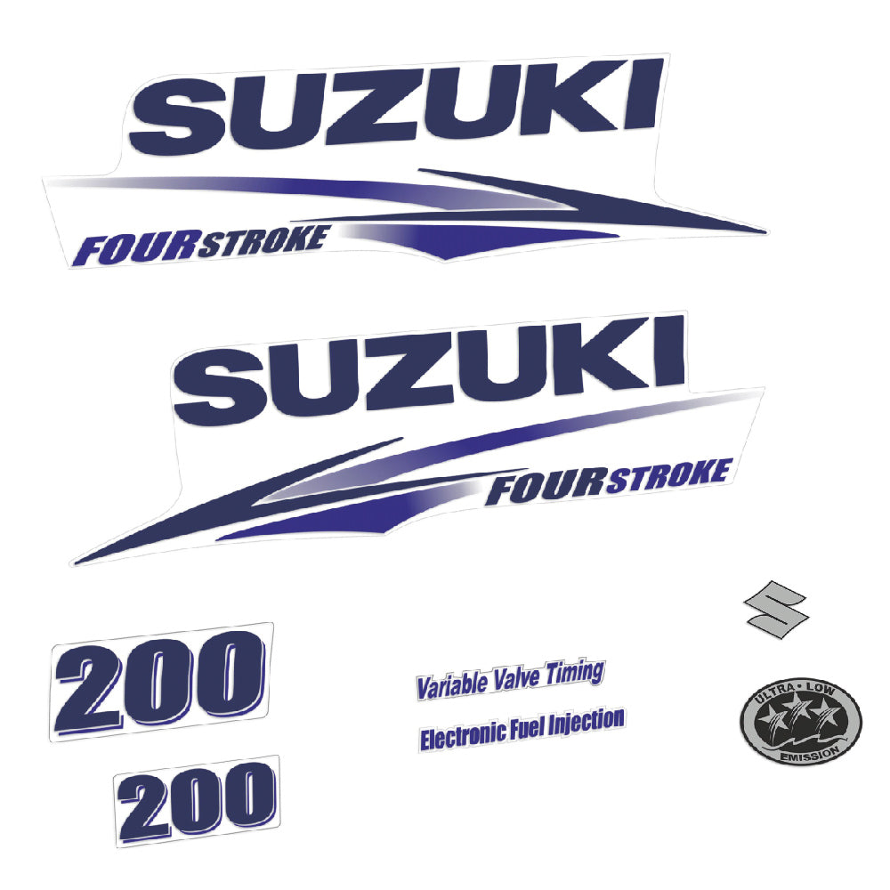Suzuki 200HK 4-takt 2010-2013 Påhängsmotorn Dekaler – Vinyldekalset