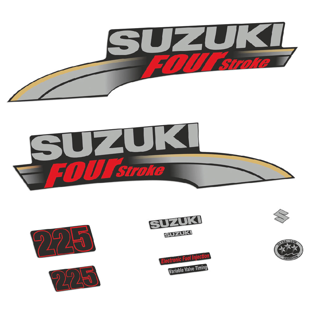Suzuki 225HK 4-takt 2003-2009 Påhängsmotorn Dekaler – Vinyldekalset