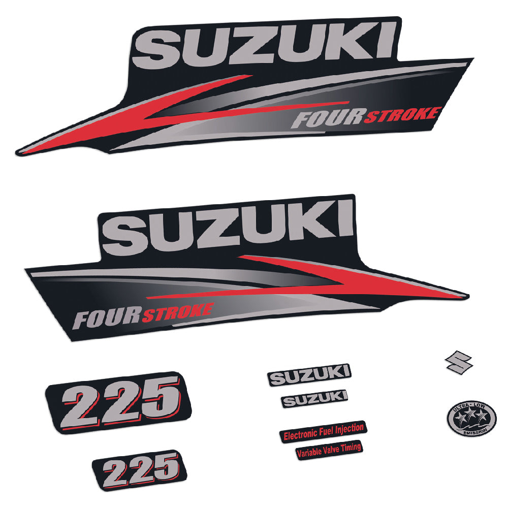 Suzuki 225HK 4-takt 2010-2013 Påhängsmotorn Dekaler – Vinyldekalset
