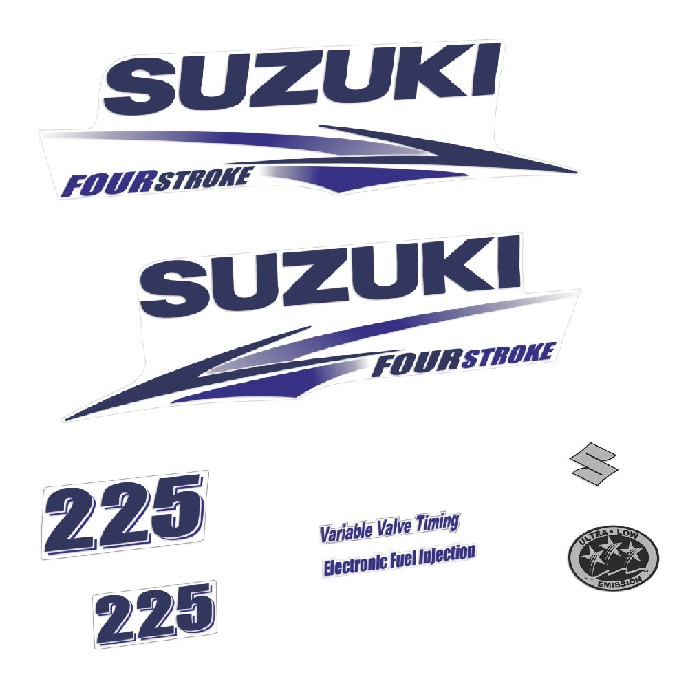 Suzuki 225HK 4-takt 2010-2013 Påhängsmotorn Dekaler – Vinyldekalset