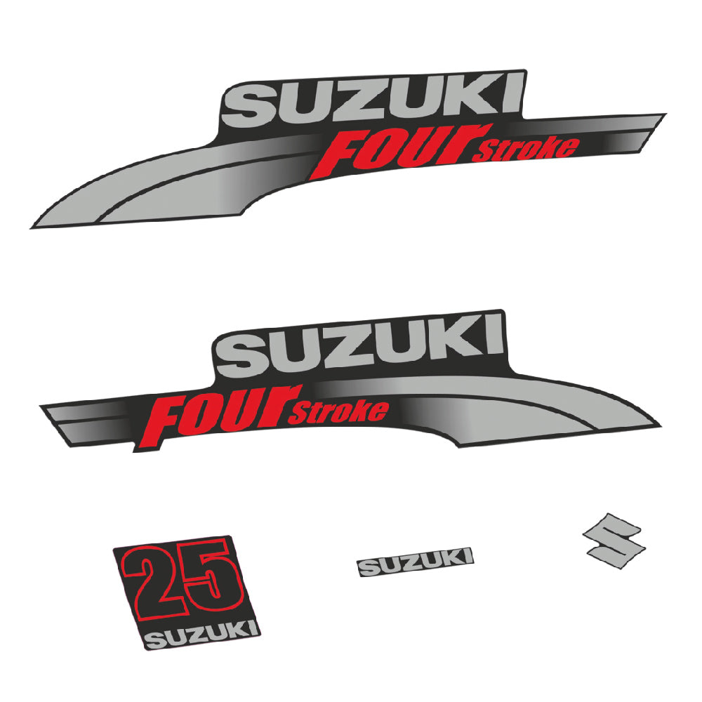 Suzuki 25HK 4-takt 2003-2009 Påhängsmotorn Dekaler – Vinyldekalset