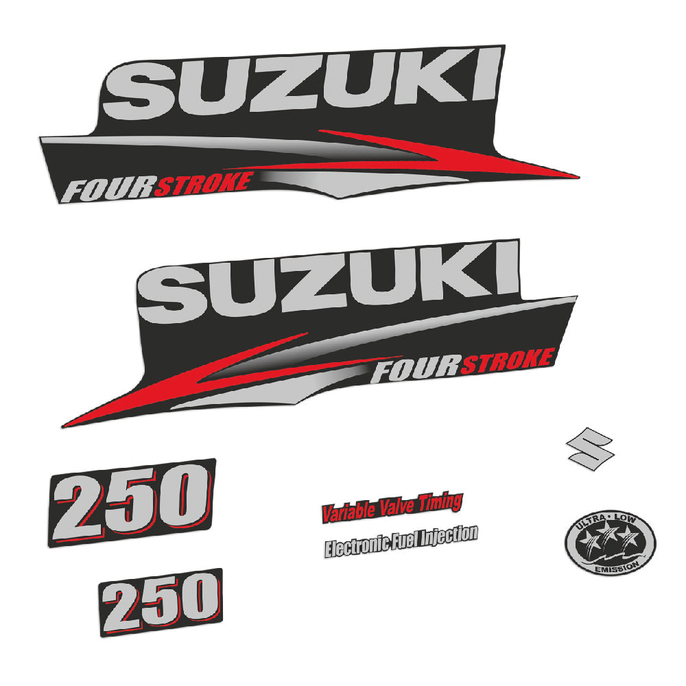 Suzuki 250HK 4-takt 2010-2013 Påhängsmotorn Dekaler – Vinyldekalset