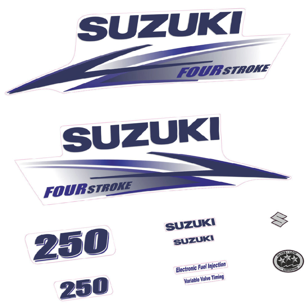 Suzuki 250HK 4-takt 2010-2013 Påhängsmotorn Dekaler – Vinyldekalset