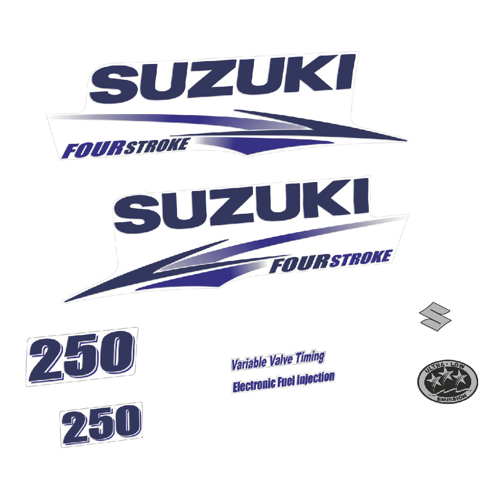 Suzuki 250HK 4-takt 2010-2013 Påhängsmotorn Dekaler – Vinyldekalset