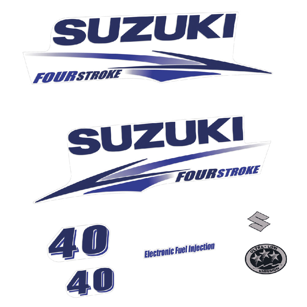 Suzuki 40HK 4-takt 2010-2013 Påhängsmotorn Dekaler – Vinyldekalset