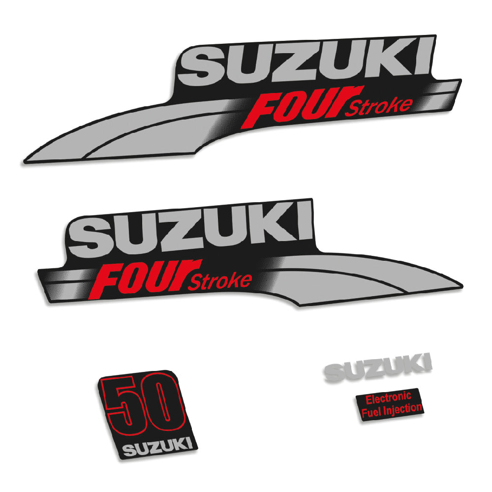 Suzuki 50HK 4-takt 2003-2009 Påhängsmotorn Dekaler – Vinyldekalset