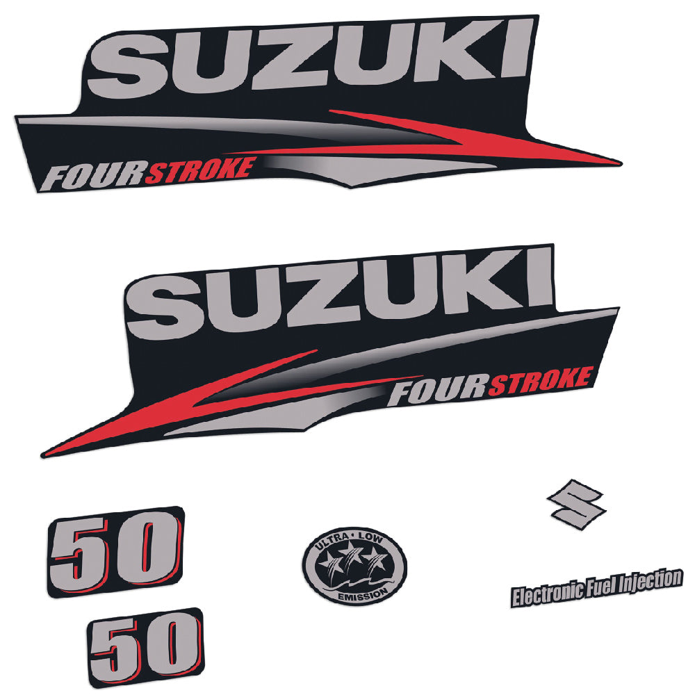 Suzuki 50HK 4-takt 2010-2013 Påhängsmotorn Dekaler – Vinyldekalset