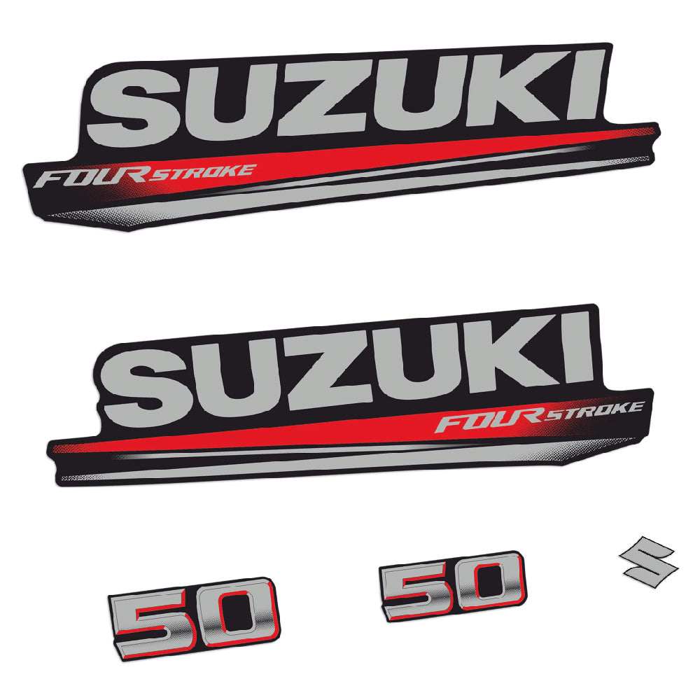 Suzuki 50HK 4-takt 2017 Påhängsmotorn Dekaler – Vinyldekalset