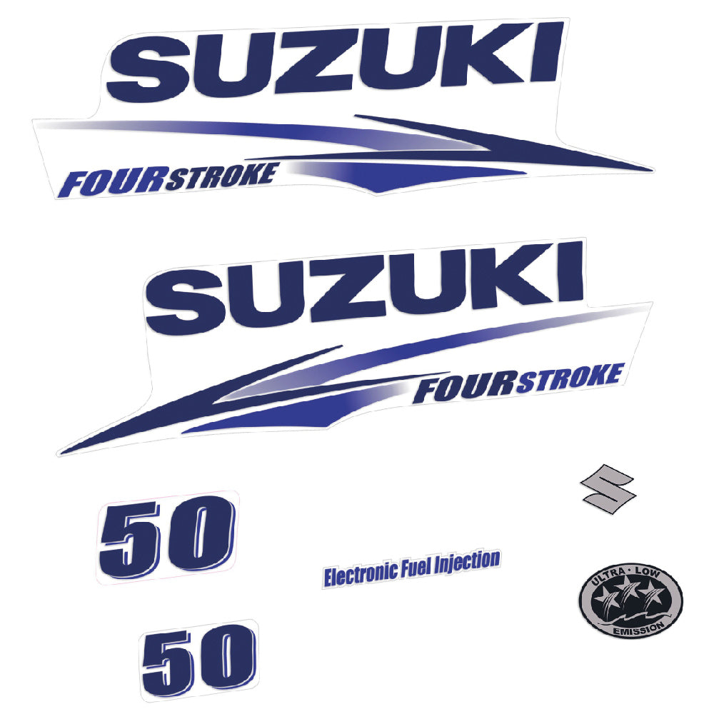 Suzuki 50HK 4-takt 2010-2013 Påhängsmotorn Dekaler – Vinyldekalset