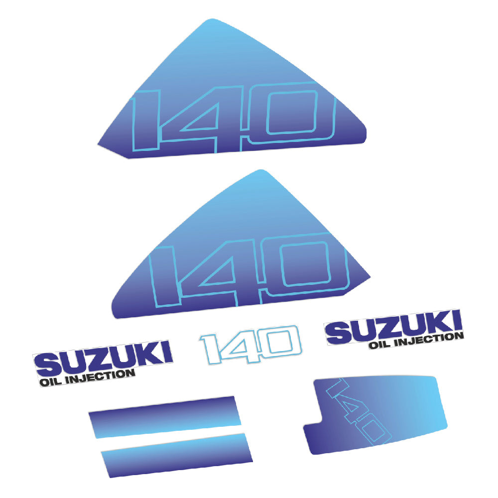 Suzuki 140HK 2-takt Påhängsmotorn Dekaler – Vinyldekalset