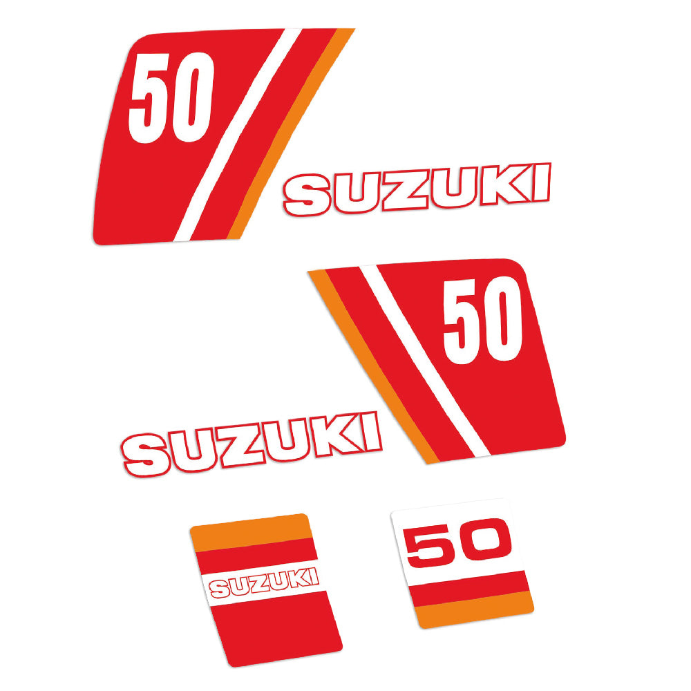 Suzuki 50HK 2-takt Påhängsmotorn Dekaler – Vinyldekalset