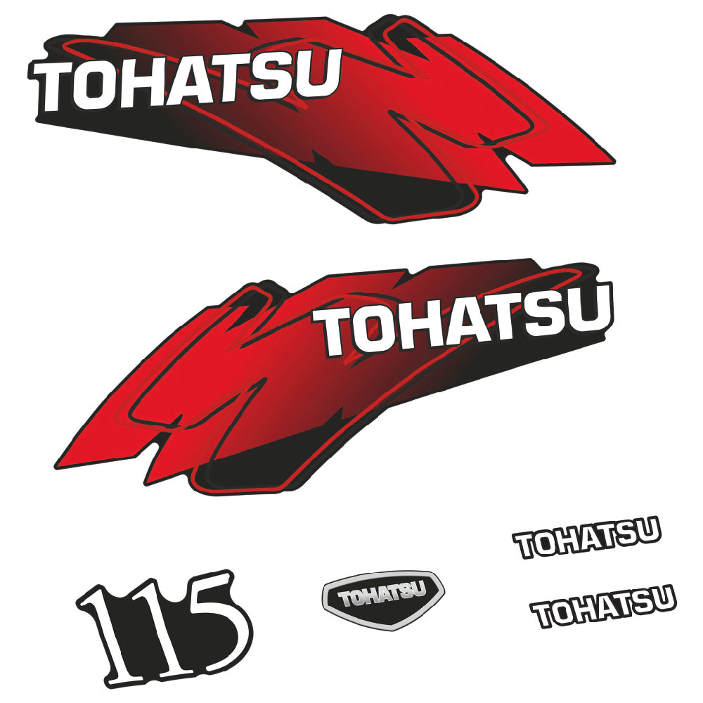 Tohatsu 115HK 2-takt Påhängsmotorn Dekaler – Vinyldekalset