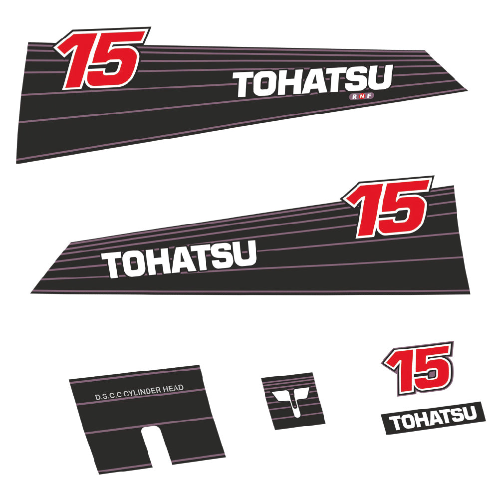 Tohatsu 15HK 1990-2002 Påhängsmotorn Dekaler – Vinyldekalset