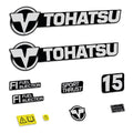 Tohatsu 15HK 4-takt Påhängsmotorn Dekaler – Vinyldekalset