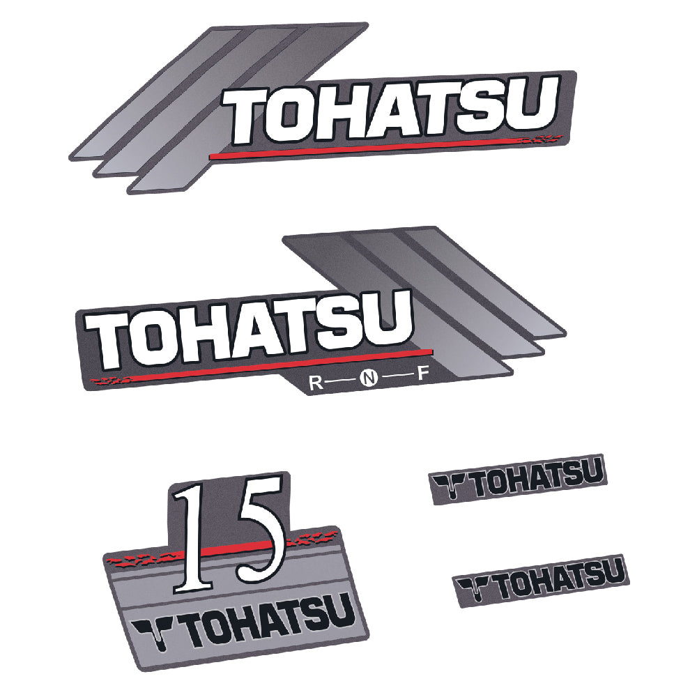 Tohatsu 15HK 2-takt 1996-2005 Påhängsmotorn Dekaler – Vinyldekalset