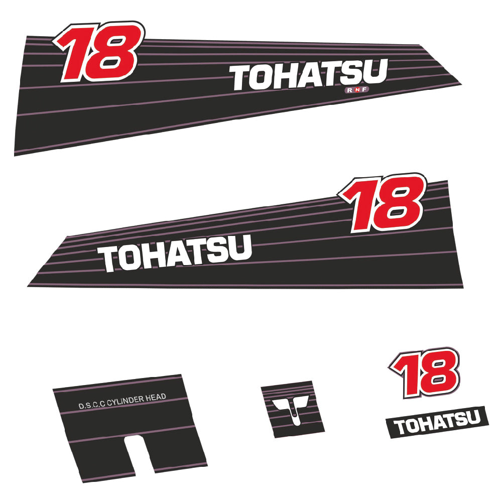 Tohatsu 18HK 1990-2002 Påhängsmotorn Dekaler – Vinyldekalset