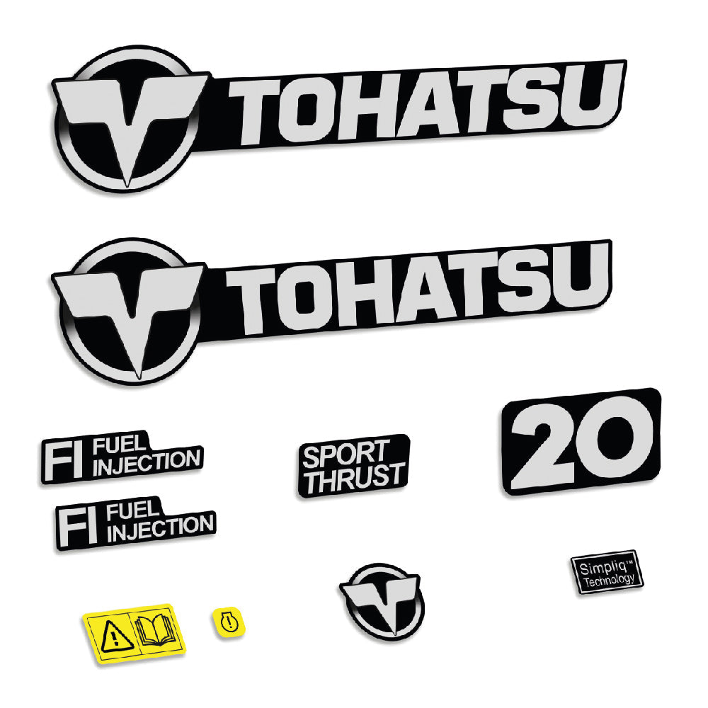 Tohatsu 20HK 4-takt Påhängsmotorn Dekaler – Vinyldekalset