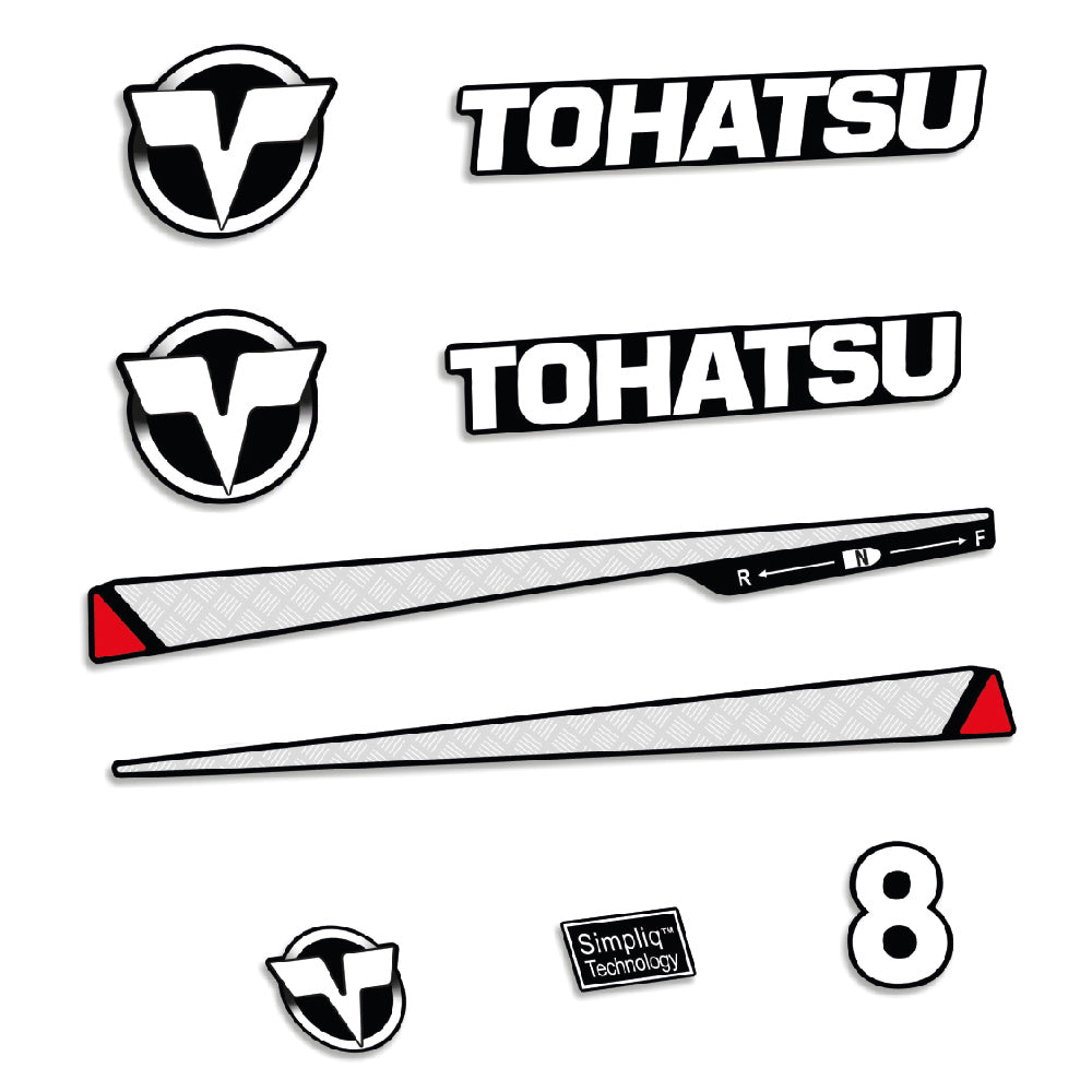 Tohatsu 8HK 2-takt Påhängsmotorn Dekaler – Vinyldekalset