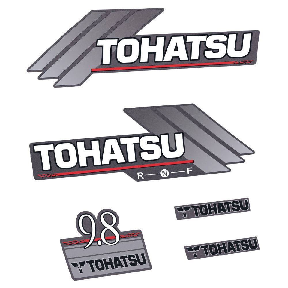 Tohatsu 9.8HK 2-takt 1996-2005 Påhängsmotorn Dekaler – Vinyldekalset