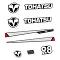 Tohatsu 9.8HK 2-takt Påhängsmotorn Dekaler – Vinyldekalset