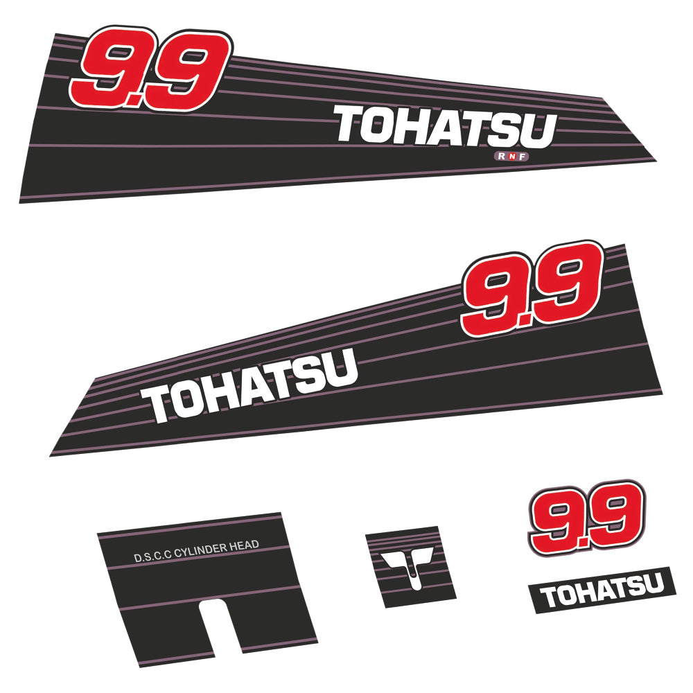 Tohatsu 9.9HK 1990-2002 Påhängsmotorn Dekaler – Vinyldekalset