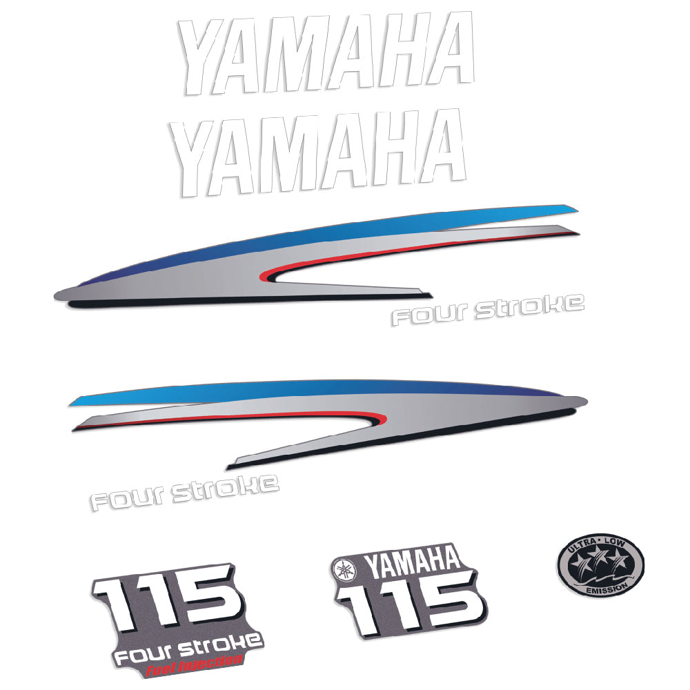 Yamaha 115HK 4-takt Påhängsmotorn Dekaler – Vinyldekalset