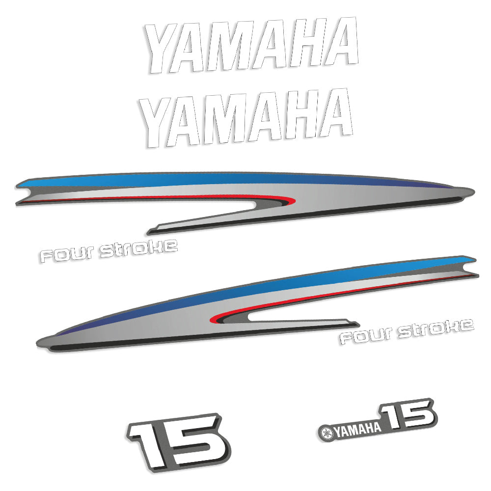 Yamaha 15HK 4-takt Påhängsmotorn Dekaler – Vinyldekalset