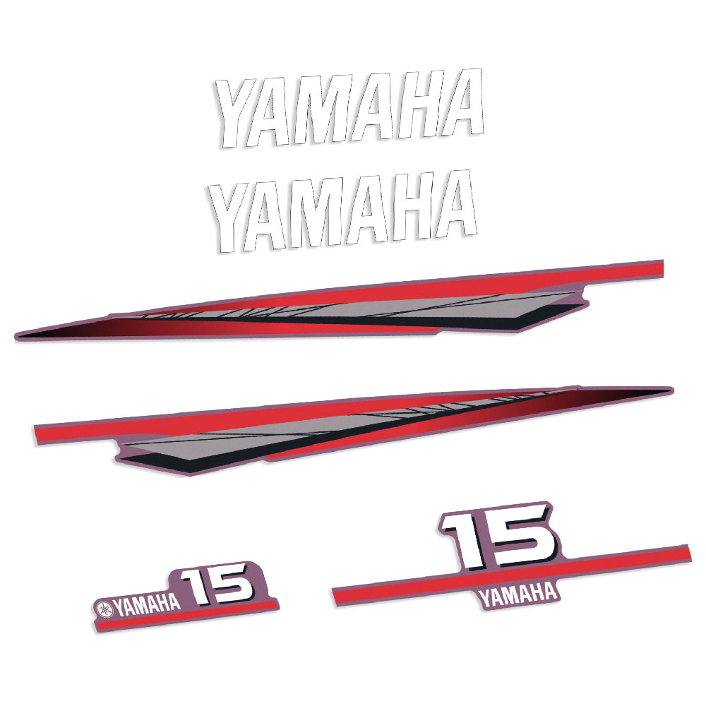 Yamaha 15HK 2-takt Påhängsmotorn Dekaler – Vinyldekalset