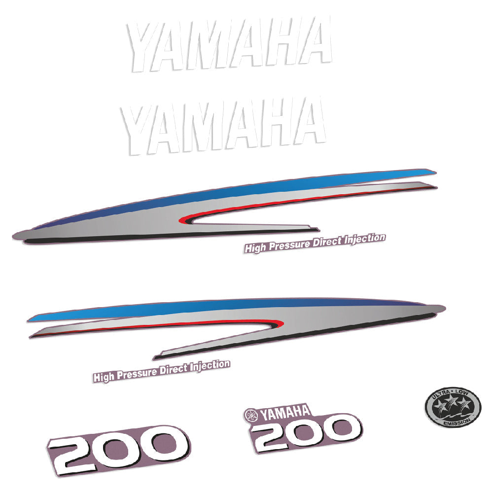 Yamaha 200HK 2-takt Påhängsmotorn Dekaler – Vinyldekalset