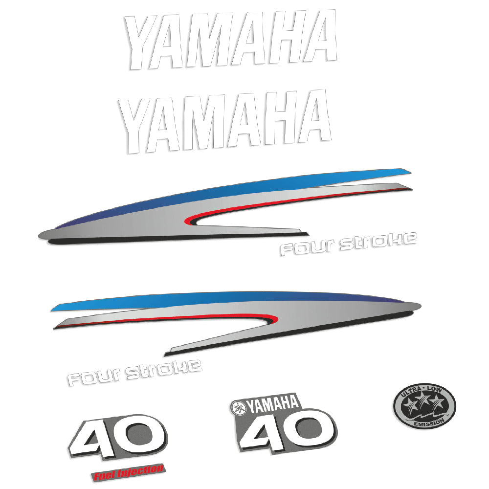 Yamaha 40HK 4-takt Påhängsmotorn Dekaler – Vinyldekalset